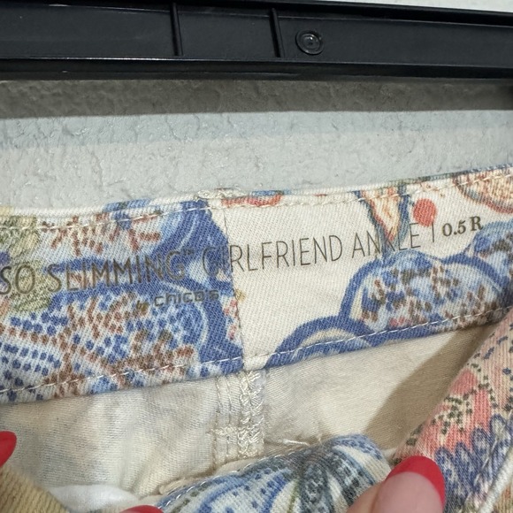 Chico's Jeans‎ So Slimming Girlfriend Slim Fit Ankle Womens .5R Floral Print - Picture 3 of 5